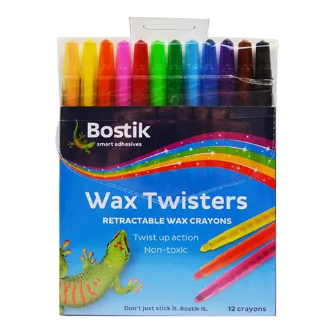 Bostik retractable wax crayons (12)