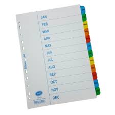 Bantex Jan-Dec Mylar Tabs Dividers